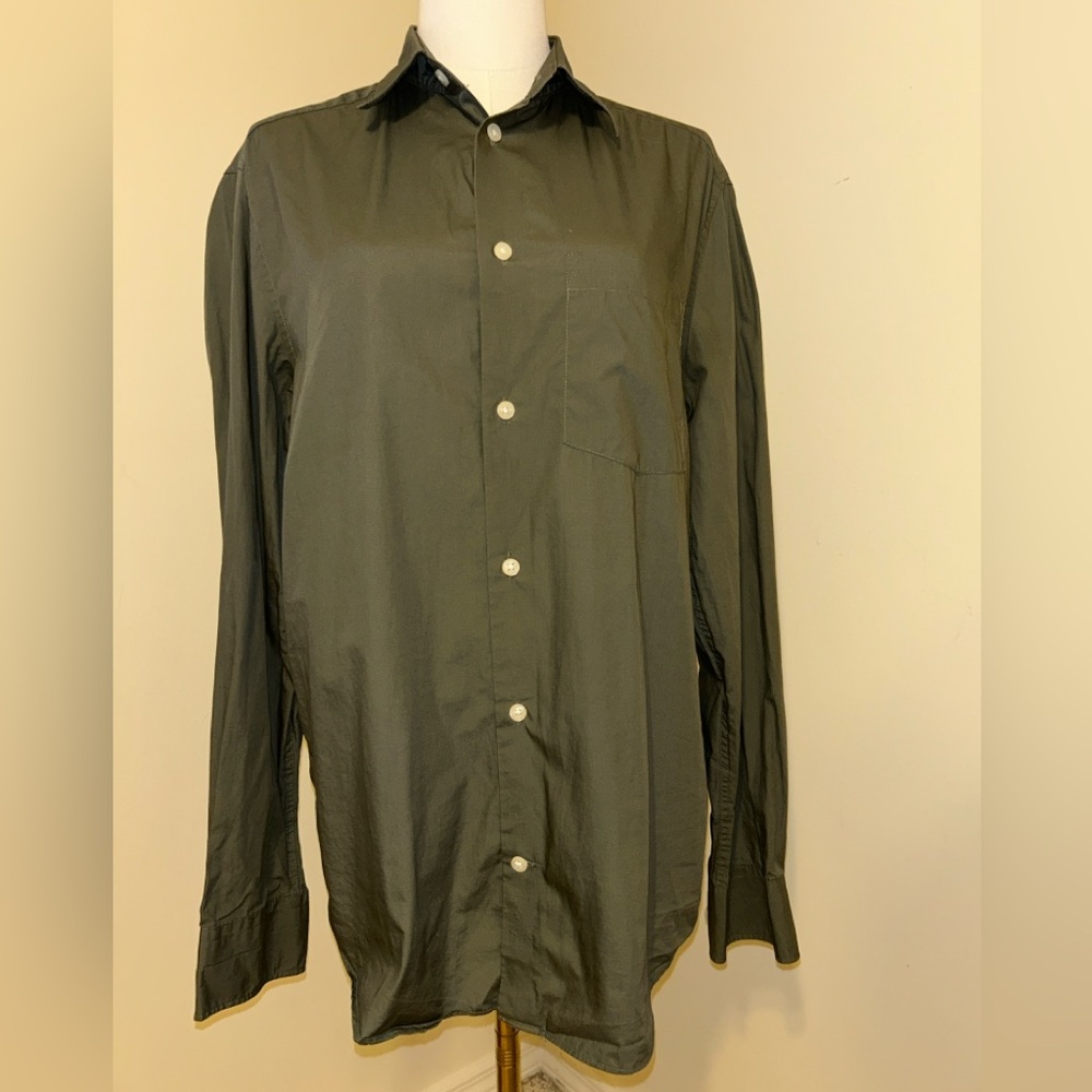 H&M Dark Green Casual Button-Down Shirt